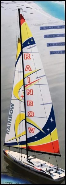Shunbo F-09 Rainbow 880Mm. Kompozit Gövdeli Uzaktan Kumandalı Yelkenli Tekne