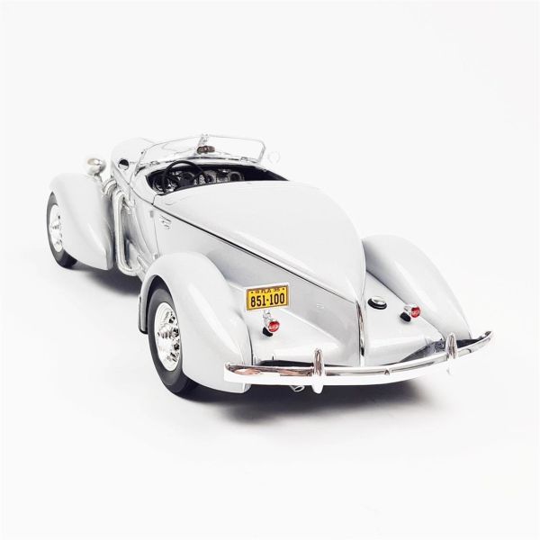 AutoWorld AW268 1/18 Ölçek, 1935 Auburn 851 Speedster, Grayhaze, Sergilemeye Hazır Metal Araba Modeli