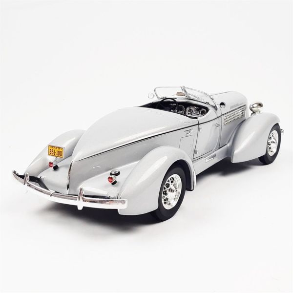 AutoWorld AW268 1/18 Ölçek, 1935 Auburn 851 Speedster, Grayhaze, Sergilemeye Hazır Metal Araba Modeli