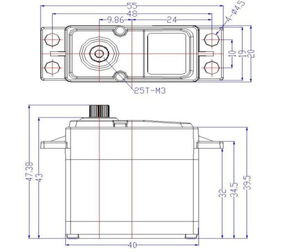 Feetech FT5330M 35Kg 7.4V Çelik Dişli Dijital RC Servo Motor