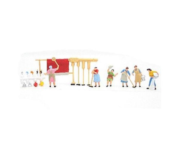 Preiser 10059 1/87 Ölçek, Ev Hanımları, Boyanmış Plastik Figürleri, 6 Adet