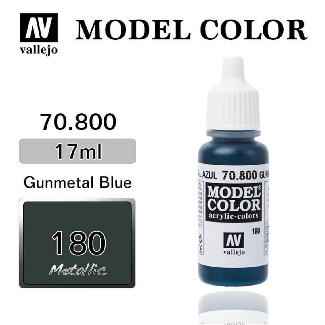Vallejo 70800 17 ml. (180) Gunmetal Blue, Model Color Serisi Model Boyası