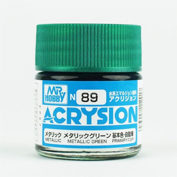 Mr.Hobby N-089 10 ml. Metallic Green, Acrysion Serisi Model Boyası