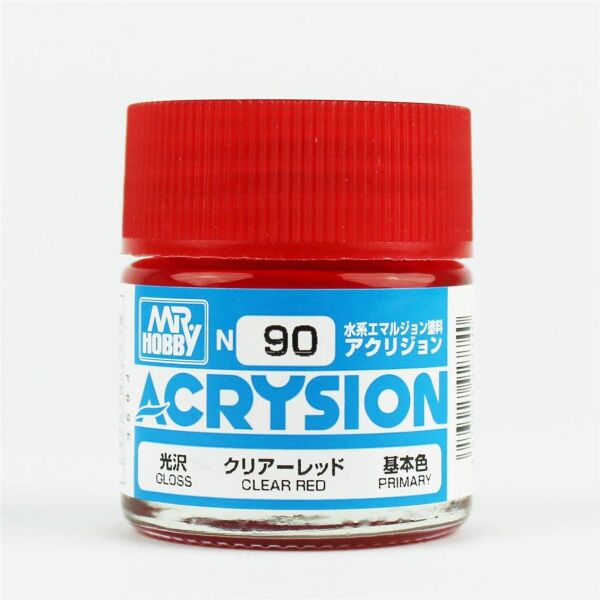 Mr.Hobby N-090 10 ml. Clear Red, Acrysion Serisi Model Boyası