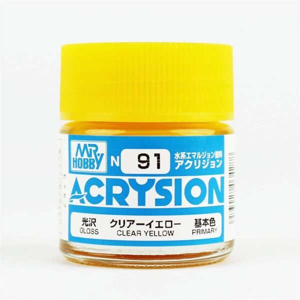 Mr.Hobby N-091 10 ml. Clear Yellow, Acrysion Serisi Model Boyası