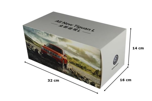 Paudi Model 2386BR 1/18 Ölçek, 2017 Volkswagen Tiguan L, Kahverengi, Sergilemeye Hazır Metal Araba Modeli