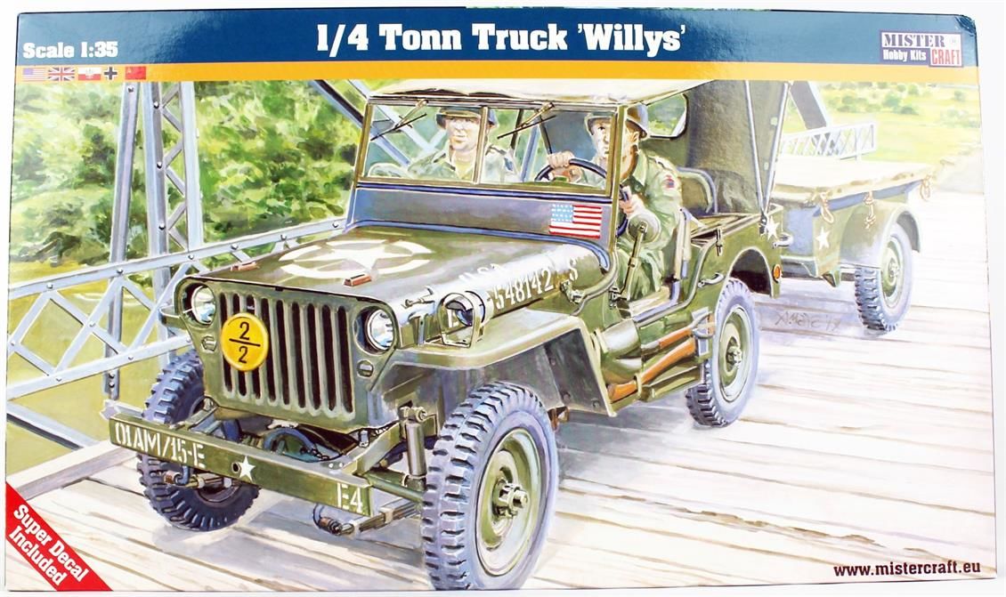 Mistercraft F299 1/35 Ölçek, (1/4 Ton Sınıfı) Willys Jeep, Plastik Model kiti