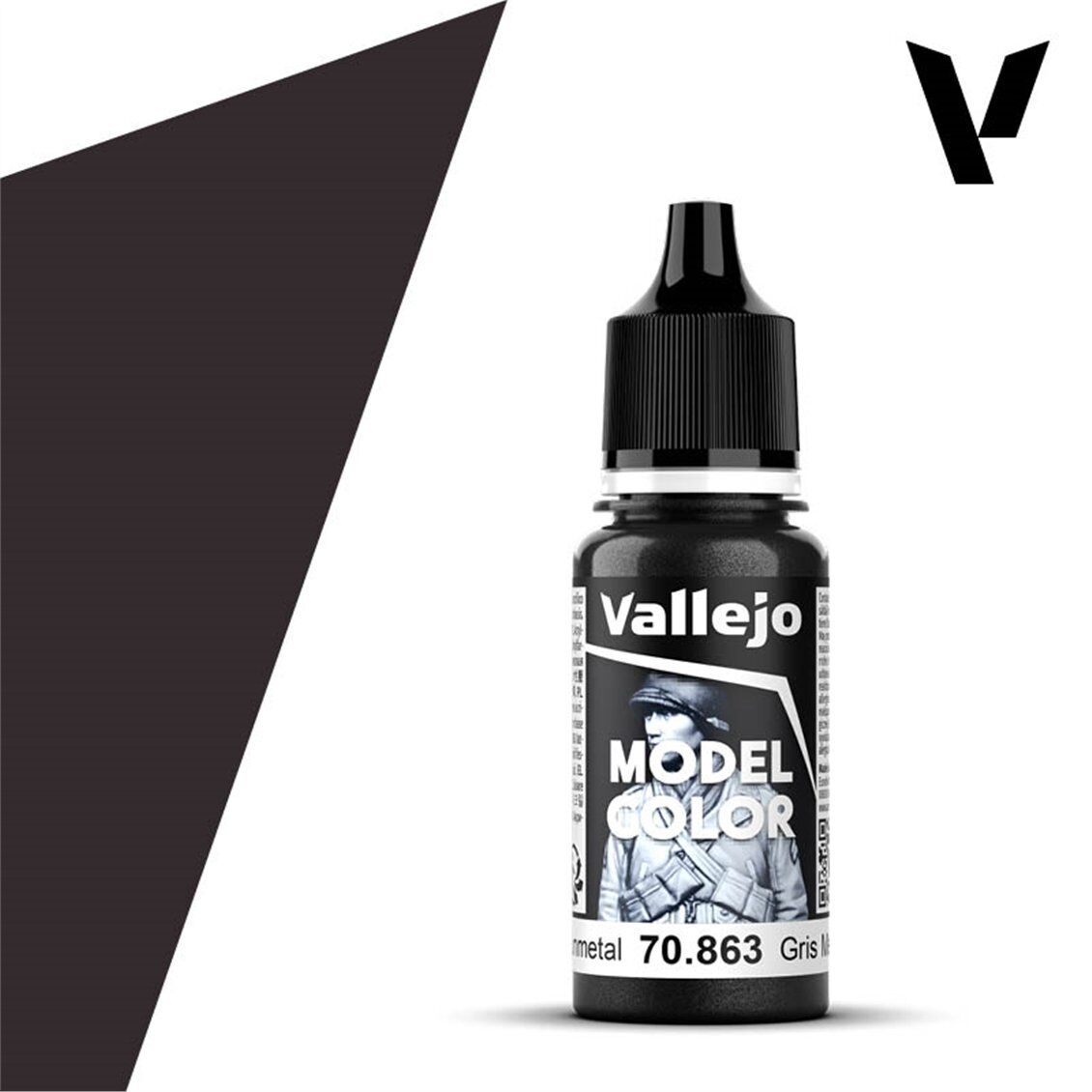 Vallejo 70863 18 ml. (198) Gunmetal Grey-Metallic, Model Color Serisi Model Boyası