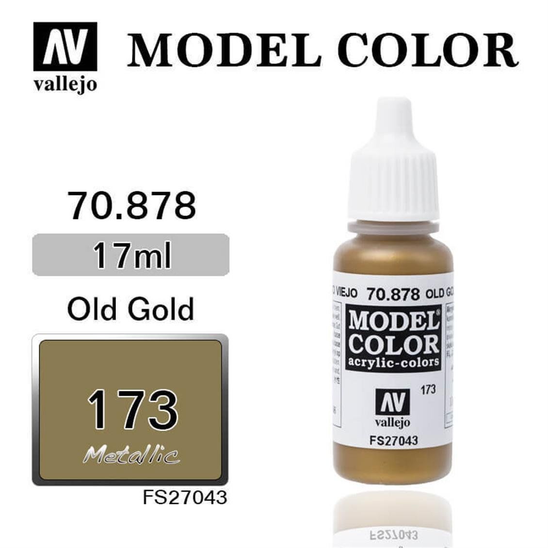 Vallejo 70878 17 ml. (173) Old Gold-Metallic, Model Color Serisi Model Boyası