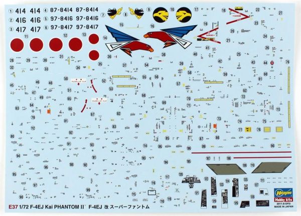 Hasegawa E37 1567 1/72 Ölçek, F-4EJ KAI Phantom II, Savaş Uçağı, Plastik Model kiti