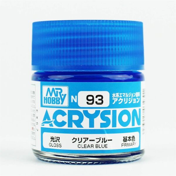 Mr.Hobby N-093 10 ml. Clear Blue, Acrysion Serisi Model Boyası