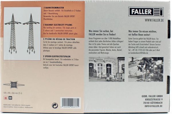 Faller 120377 1/87 Ölçek, Kafesli Elektrik Direği, Plastik Model Kiti, 2 Adet