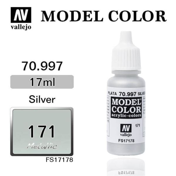 Vallejo 70997 17 ml. (171) Silver-Metallic, Model Color Serisi Model Boyası