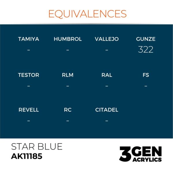 AK 11185 17 ml. Star Blue, 3GEN Akrilik Model Boyası