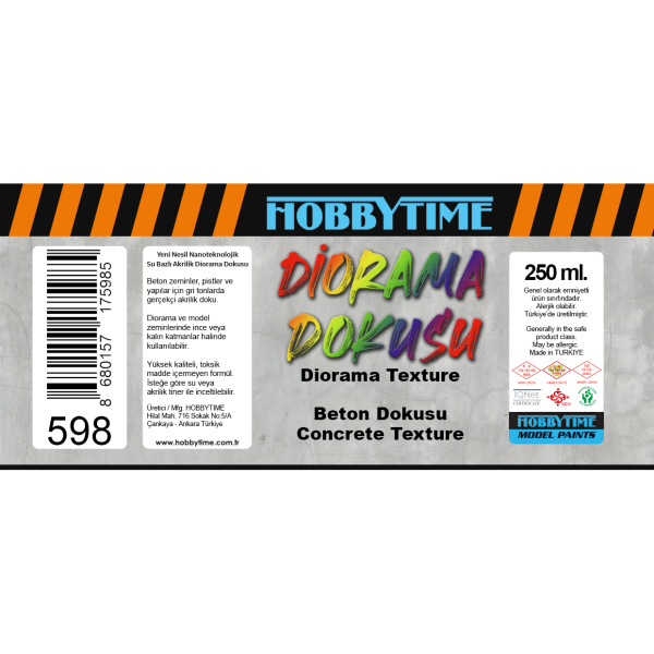Hobbytime 598 250 ml. Beton Dokusu (Concrete Texture)