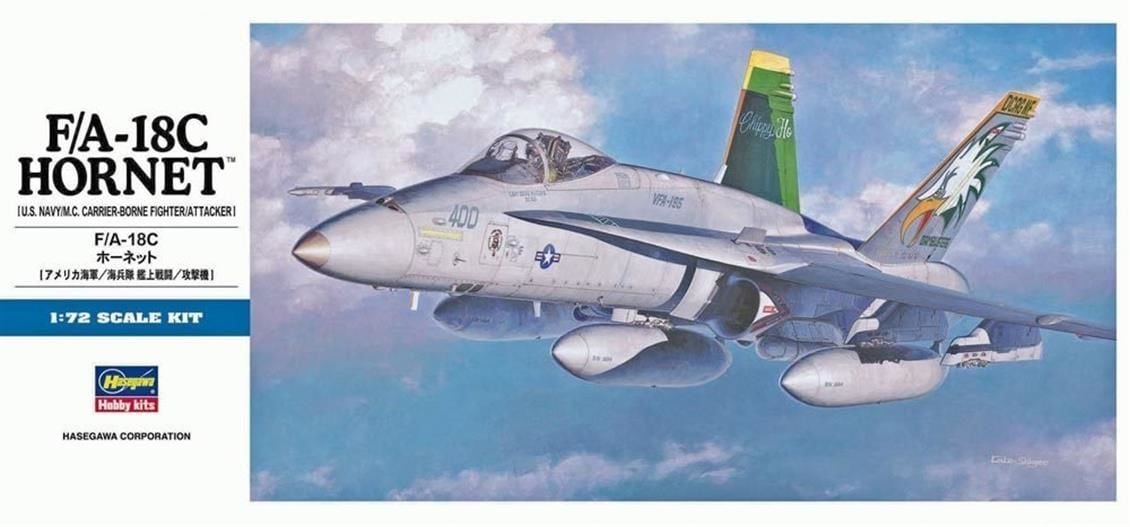 Hasegawa D8 438 1/72 Ölçek, F/C-18C Hornet, Savaş Uçağı, Plastik Model kiti