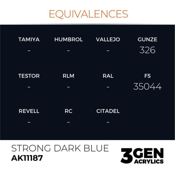 AK 11187 17 ml. Strong Dark Blue, 3GEN Akrilik Model Boyası