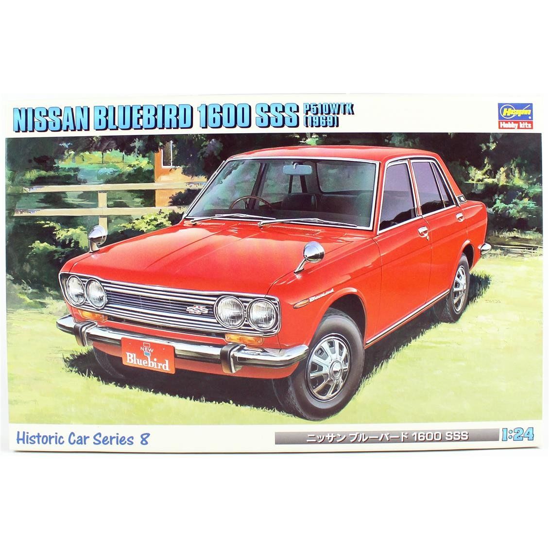 Hasegawa HC8 21108 1/24 Ölçek, Nissan Bluebird 1600 SSS P510WTK (1969), Otomobil, Plastik Model kiti