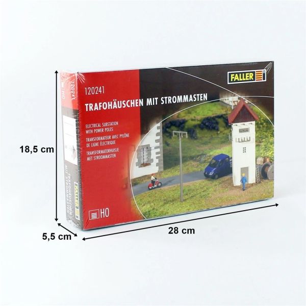 Faller 120241 1/87 Ölçek, Trafo Binası ve Direkleri, Plastik Model Kiti