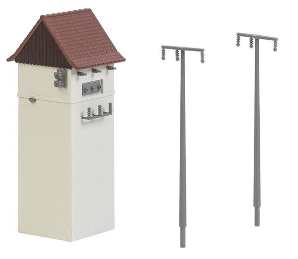 Faller 120241 1/87 Ölçek, Trafo Binası ve Direkleri, Plastik Model Kiti