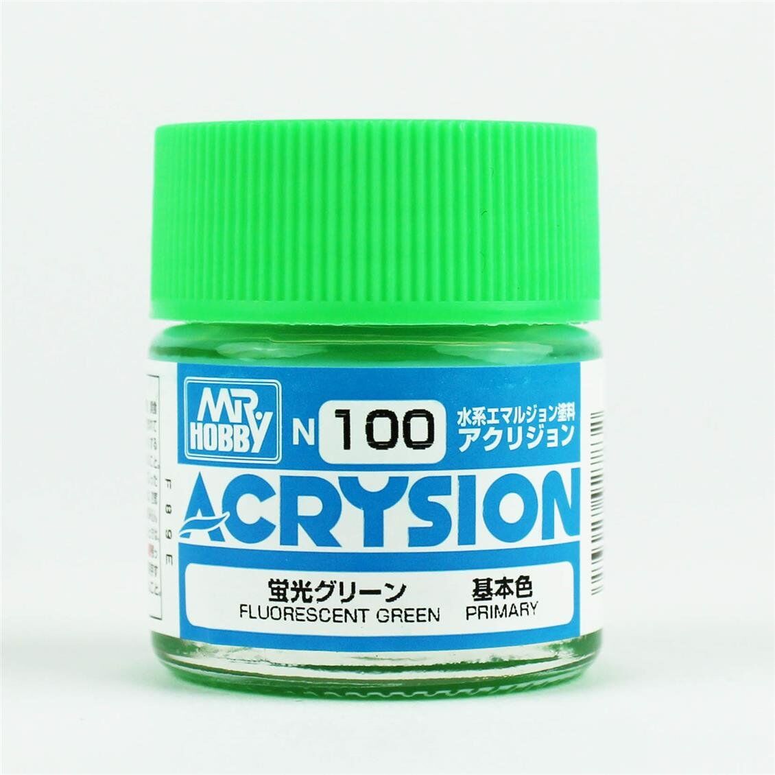 Mr.Hobby N-100 10 ml. Fluorescent Green, Acrysion Serisi Model Boyası