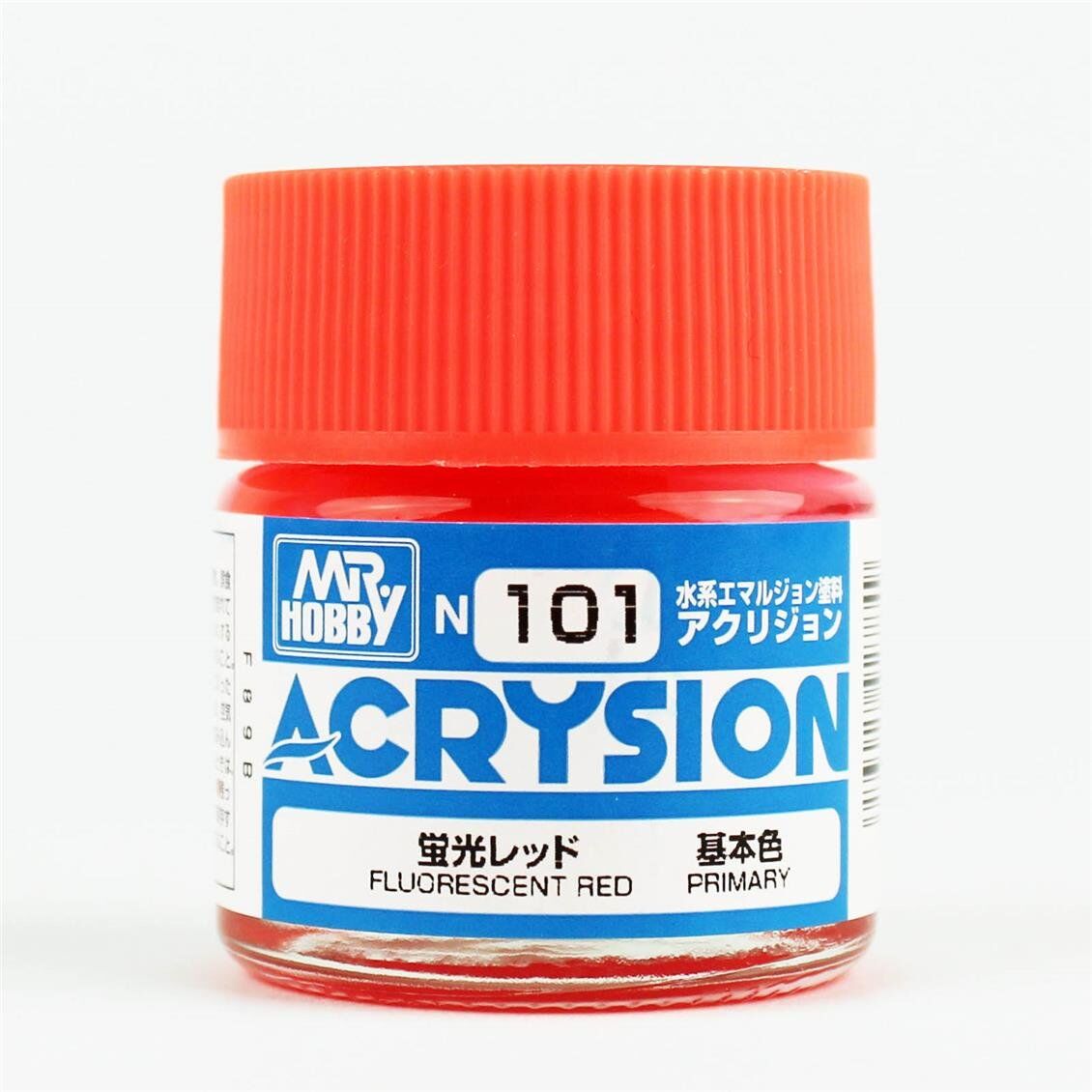 Mr.Hobby N-101 10 ml. Fluorescent Red, Acrysion Serisi Model Boyası