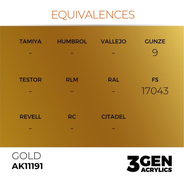 AK 11191 17 ml. Gold, 3GEN Akrilik Model Boyası