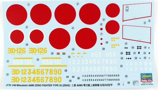 Hasegawa JT70 19170 1/48 Ölçek, MitsubishiI A6M5 Zero Fighter Type 52 (Zuhio), Yeni Kalıp, Savaş Uçağı, Plastik Model kiti