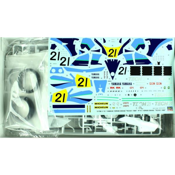 Hasegawa 21708 1/12 Ölçek, Yamaha YZR500 1989 (Limited Edition) Motosiklet, Plastik Model kiti