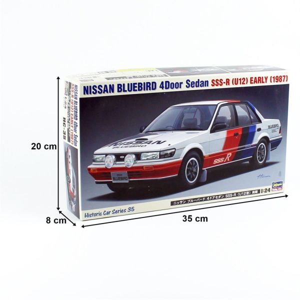 Hasegawa HC35 21135 1/24 Ölçek, Nissan Bluebird 4-Door Sedan SSS-R (U12) 1987, Otomobil, Plastik Model kiti