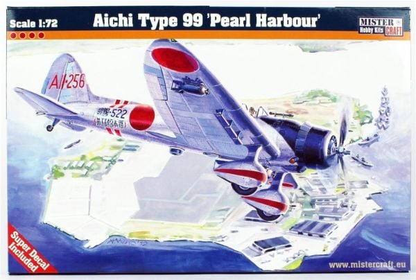 Mistercraft D005 1/72 Ölçek, Aichi Type 99 (Pearl Harbour) Savaş Uçağı, Plastik Model kiti