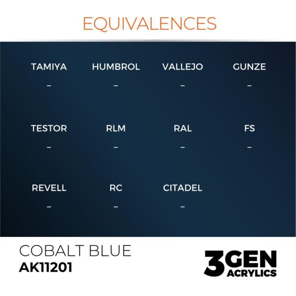 AK 11201 17 ml. Cobalt Blue, 3GEN Akrilik Model Boyası
