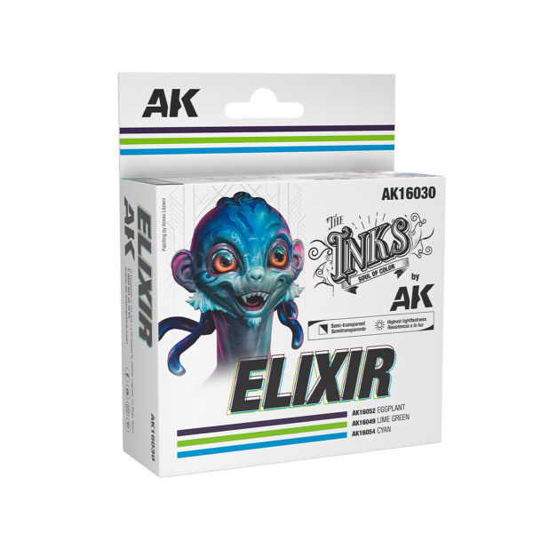AK 16030 3x30 ml. İksir Renkleri, Akrilik Mürekkep Seti