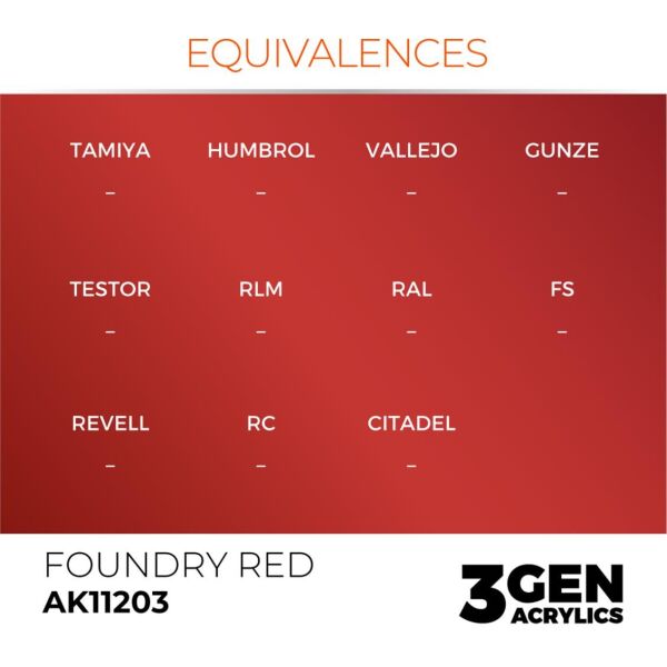 AK 11203 17 ml. Foundry Red, 3GEN Akrilik Model Boyası