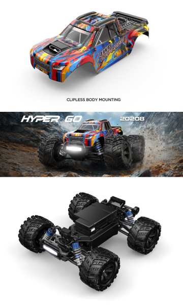 MJX 1/20 20208 Hyper Go 4x4 Fırçasız (Brushless) Motor ve Escli, 2.4Ghz Uzaktan Kumandalı Arazi Aracı