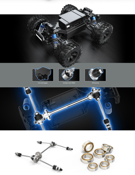MJX 1/20 20208 Hyper Go 4x4 Fırçasız (Brushless) Motor ve Escli, 2.4Ghz Uzaktan Kumandalı Arazi Aracı
