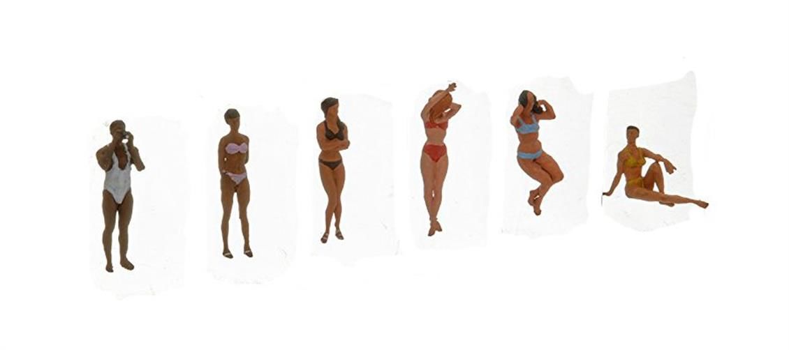 Preiser 10309 1/87 Ölçek, Güneşlenen Bayanlar, Boyanmış Plastik Figürleri, 6 Adet