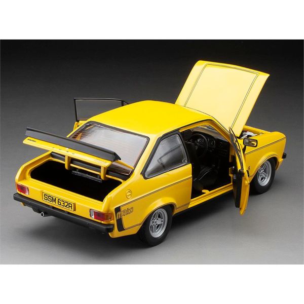 Sunstar 4632R 1/18 Ölçek, 1976 Ford Escort MKII RS Mexico, Sarı, Sergilemeye Hazır Metal Araba Modeli
