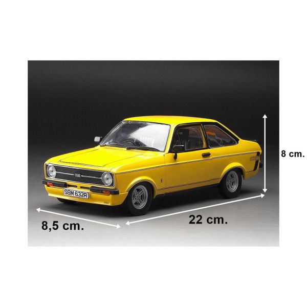 Sunstar 4632R 1/18 Ölçek, 1976 Ford Escort MKII RS Mexico, Sarı, Sergilemeye Hazır Metal Araba Modeli