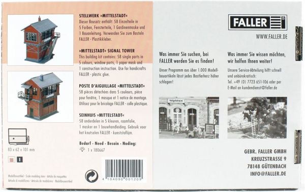 Faller 120120 1/87 Ölçek, Mittelstadt Sinyal Kulesi, Plastik Model Kiti