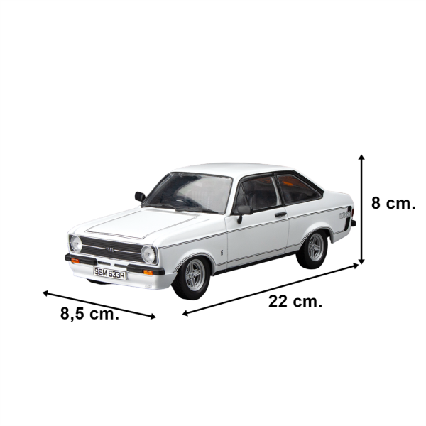 Sunstar 4633R 1/18 Ölçek, 1976 Ford Escort MKII RS Mexico, Beyaz, Sergilemeye Hazır Metal Araba Modeli