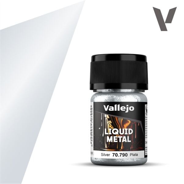 Vallejo 70790 35 ml. (211) Silver (Alcohol Based), Metal Pigmentli Alkol Bazlı Model Boyası