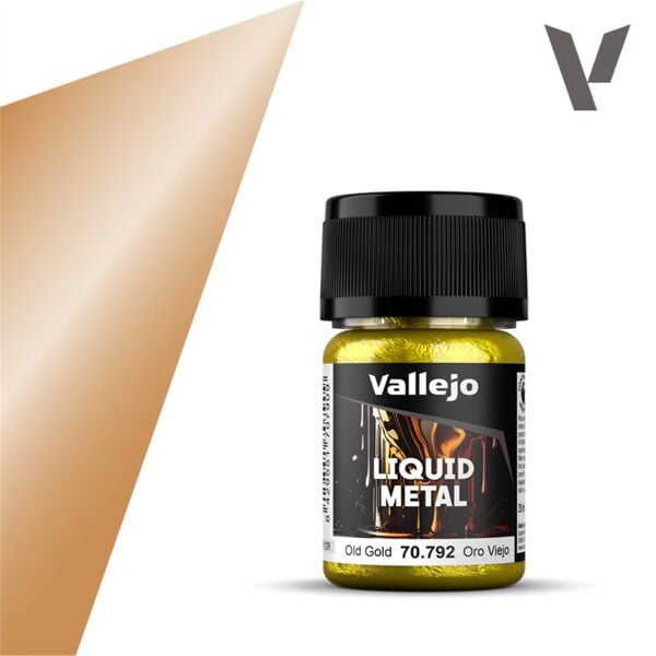 Vallejo 70792 35 ml. (213) Old Gold (Alcohol Based), Metal Pigmentli Alkol Bazlı Model Boyası