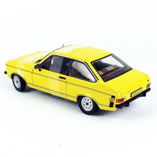 Sunstar 4620R 1/18 Ölçek, 1975 Ford Escort MKII Sport, Sarı, Sergilemeye Hazır Metal Ralli Araba Modeli