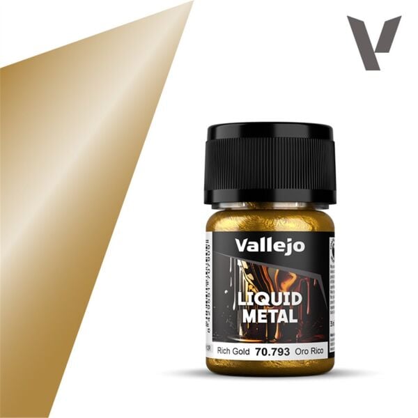 Vallejo 70793 35 ml. (214) Rich Gold (Alcohol Based), Metal Pigmentli Alkol Bazlı Model Boyası