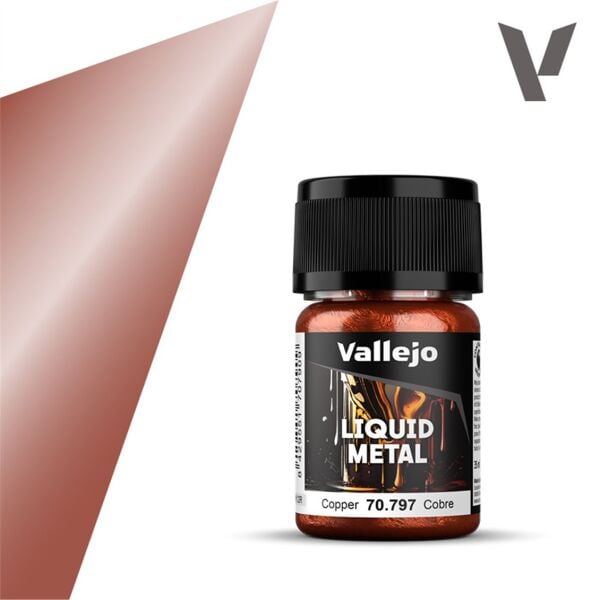 Vallejo 70797 35 ml. (218) Copper (Alcohol Based), Metal Pigmentli Alkol Bazlı Model Boyası