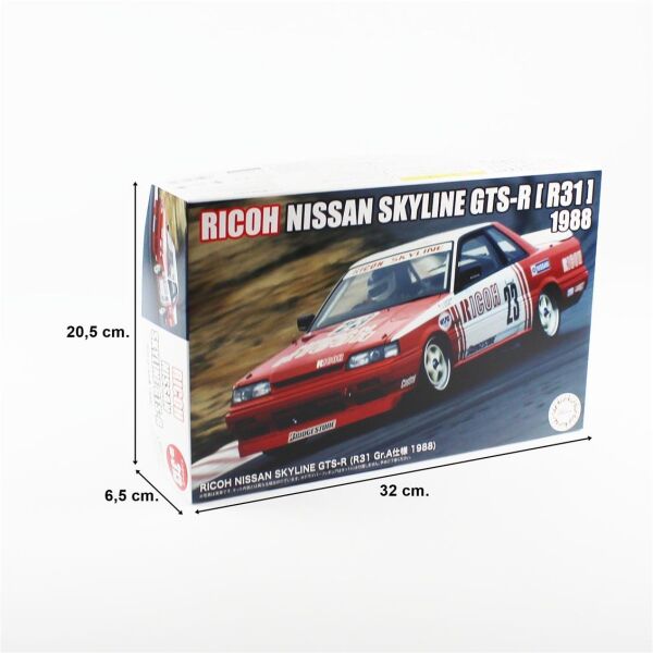 Fujimi ID-313 04772 1/24 Ölçek, Nissan RICOH Skyline GTS-R (R31 Gr.A 1988), Yarış Arabası Plastik Model Kiti