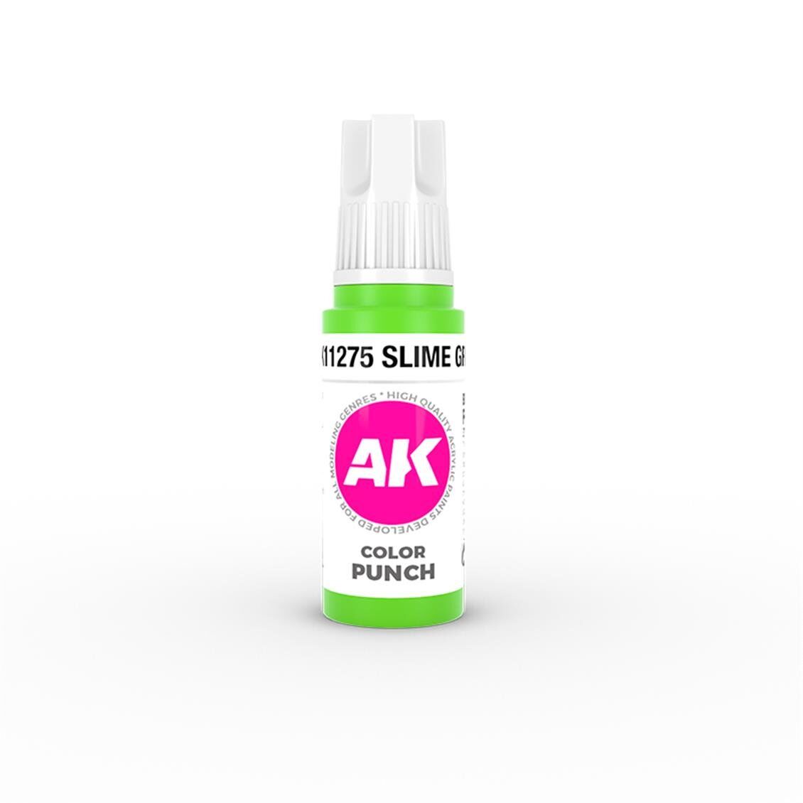 AK 11275 17 ml. Balçık Yeşili (Slime green Color Punch), Ultra Pigmentli 3GEN Akrilik Model Boyası