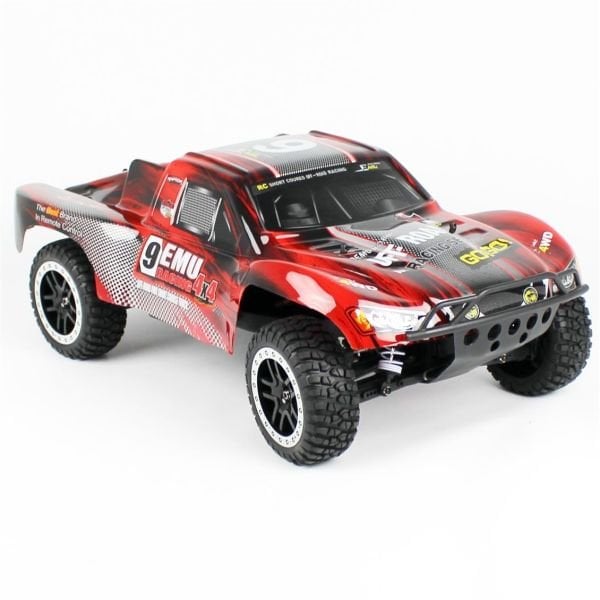 Remo 1022 1/10 Ölçek, 4WD Off Road Short Course (9EMU) Fırçalı Çift Motorlu, Kırmızı Kaportalı, RC Model Araç