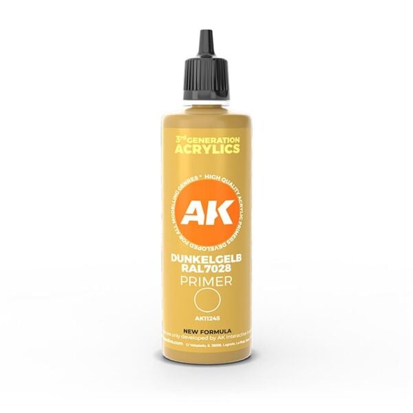 AK 11245 100 ml. Koyu Yeşil Astar, Dunkelgelb RAL 7028, (Dark Yellow Primer) 3GEN Akrilik Model Boyası